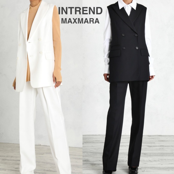 DT MaxMara DETROIT ベストブレザー ジャケット ブラック 白 ベスト・ジレ DT MaxMara DETROIT ベストブレザー ジャケット ブラック 白 ベスト・ジレ