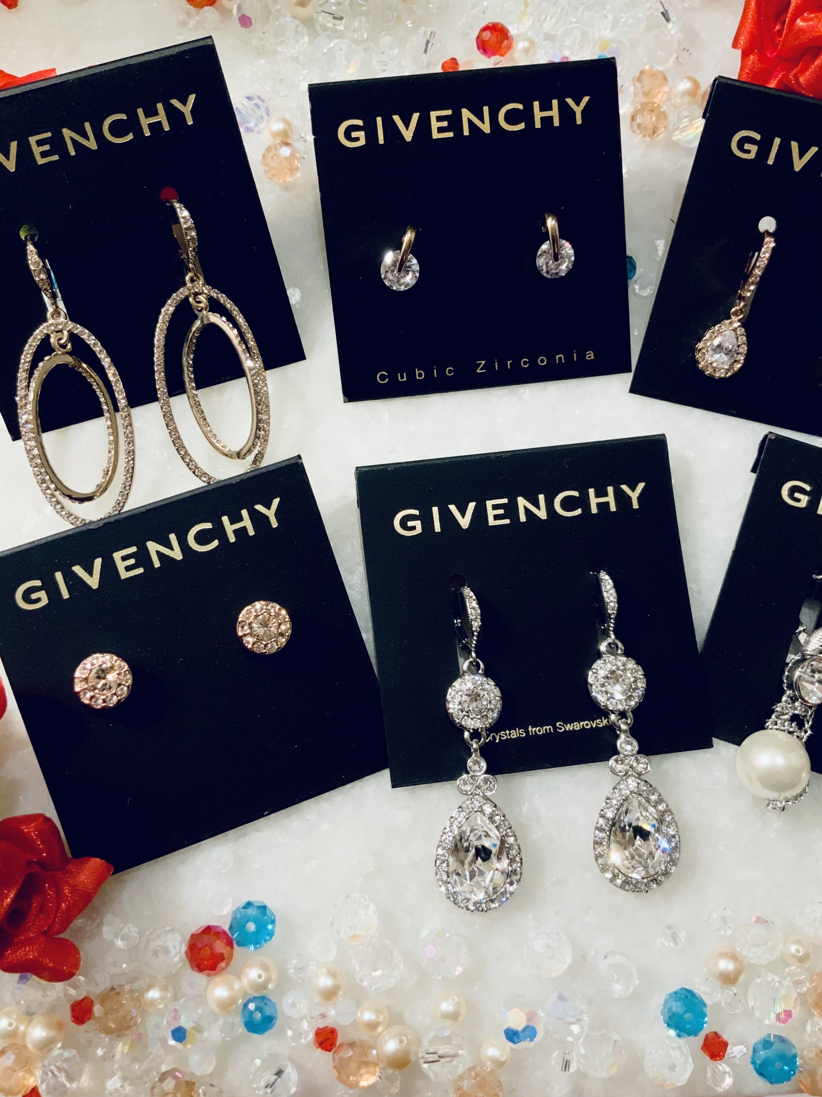 GIVENCHY クリスタル ネックレス＆ピアスセット 関税☆送料込