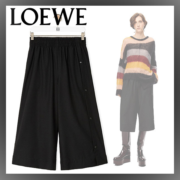 【LOEWE】ウール 伸縮性ボタンバミューダ パンツ 【LOEWE】ウール 伸縮性ボタンバミューダ パンツ