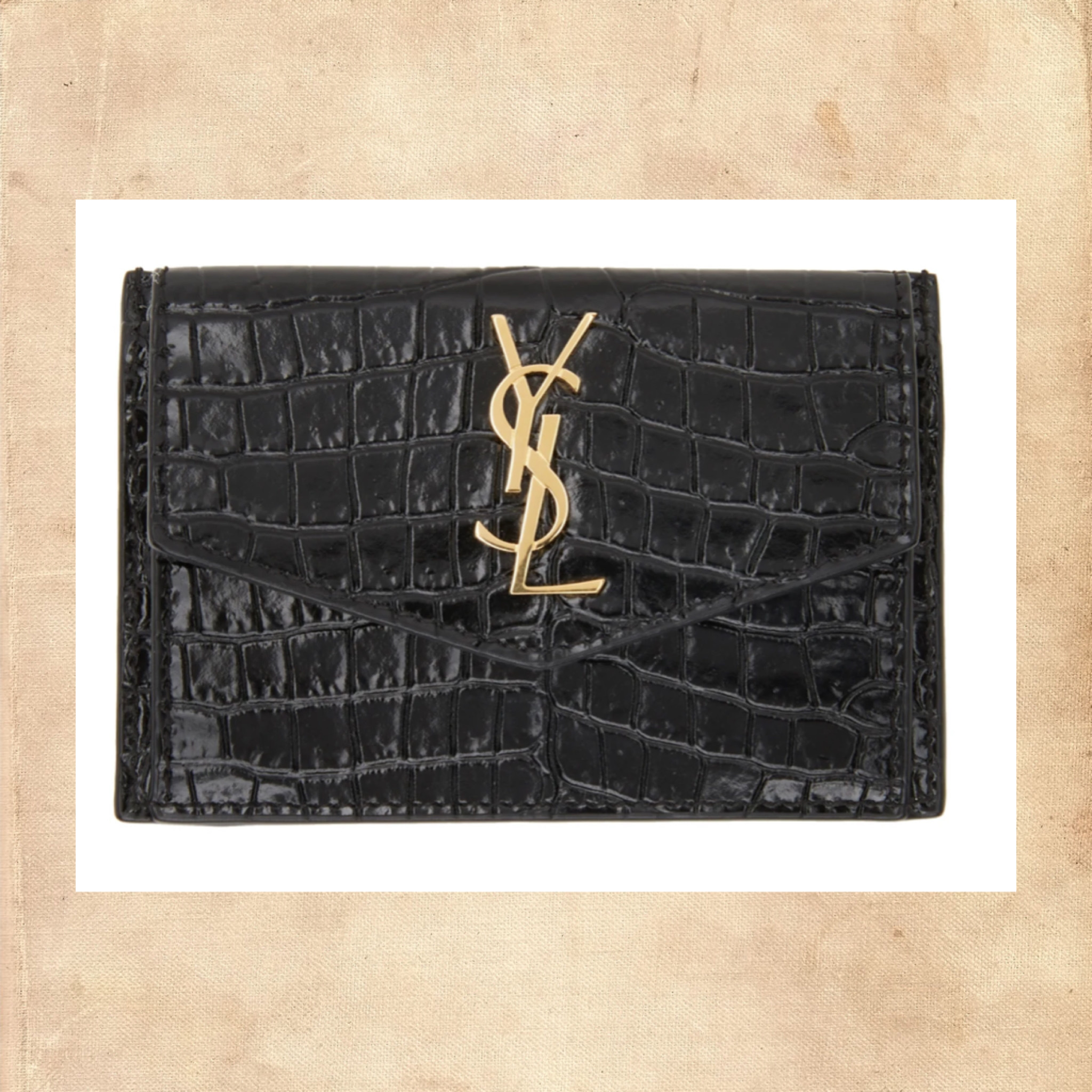 31%割引半額SALE☆ SAINT LAURENT ブラック Uptown フラップカード
