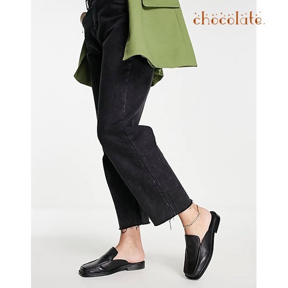 ASOS ローファー・オックスフォード ASOS*レザーバックレスミュールローファー/black(3)
