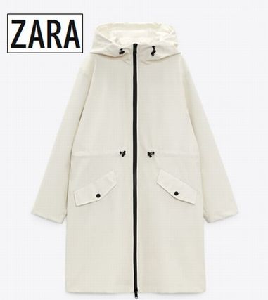 【税込】 新品 未使用 ZARA ★ ホワイト トレンチコート ロングコート レディース - トレンチコート
