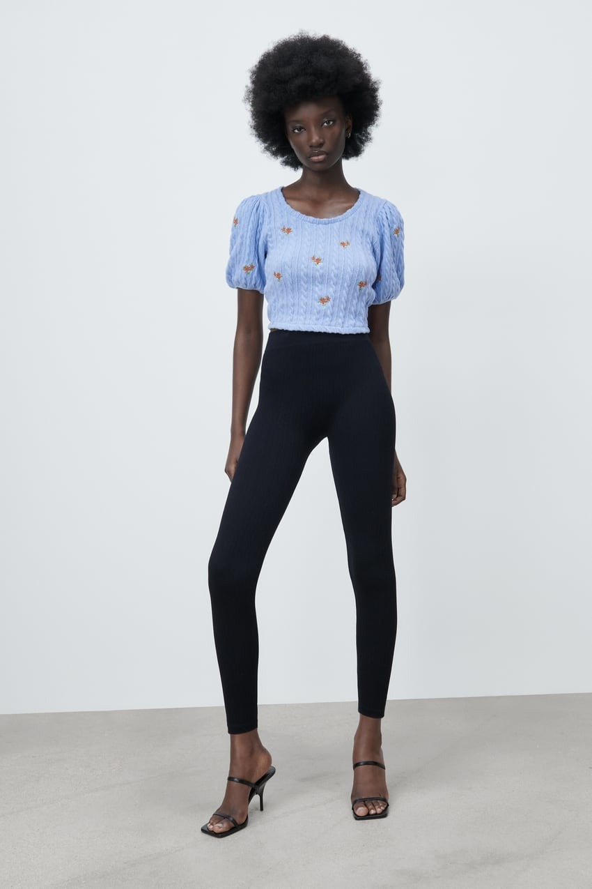ZARA ニット・セーター 【ZARA】ケーブルニット エンブロイダリートップス(6)