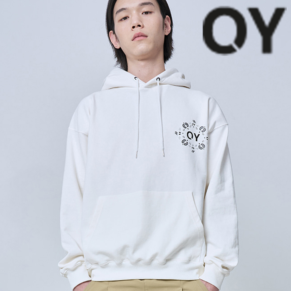 ★OY★PAISLEY TRUMP HOODIE-WHITE★正規品/韓国直送料込/人気