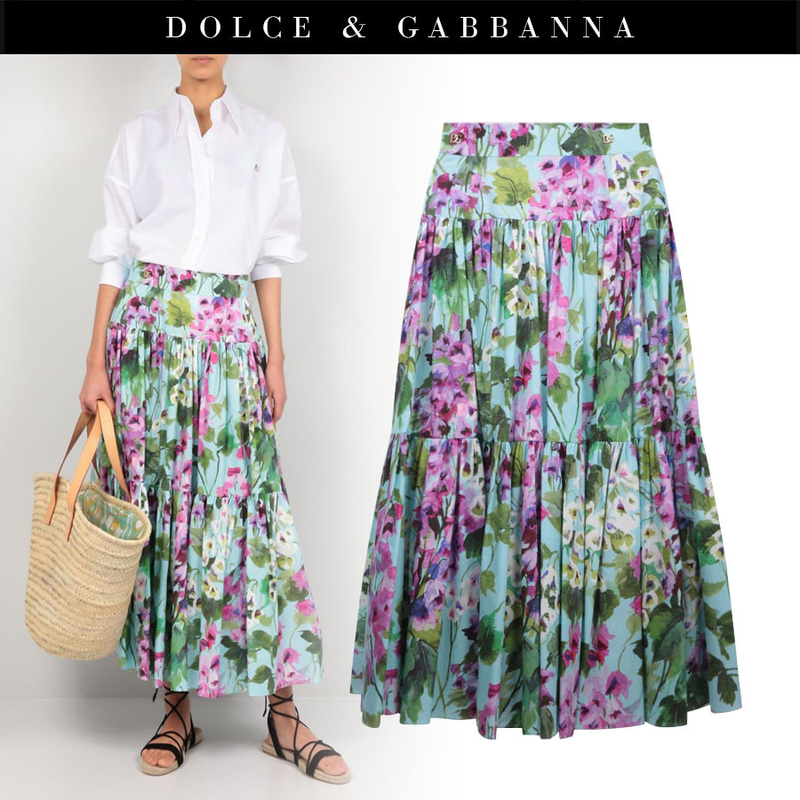Dolce&Gabbana フローラル プリント コットン スカート Dolce&Gabbana フローラル プリント コットン スカート