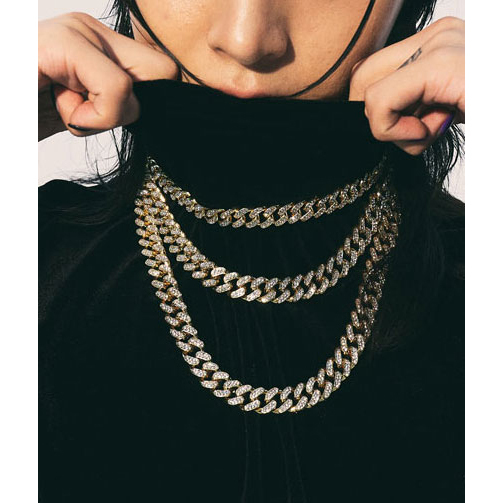 ★人気★【BLACKPURPLE】★Lenin Stone Cubic Chain Necklac.e★ ☆BLACKPURPLE☆送料込み☆Lenin Stone Cubic Chain Necklace