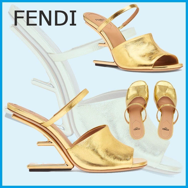 FENDI ローファー ヒール スタッズ ゴールド - 通販 - pfinox.com.br