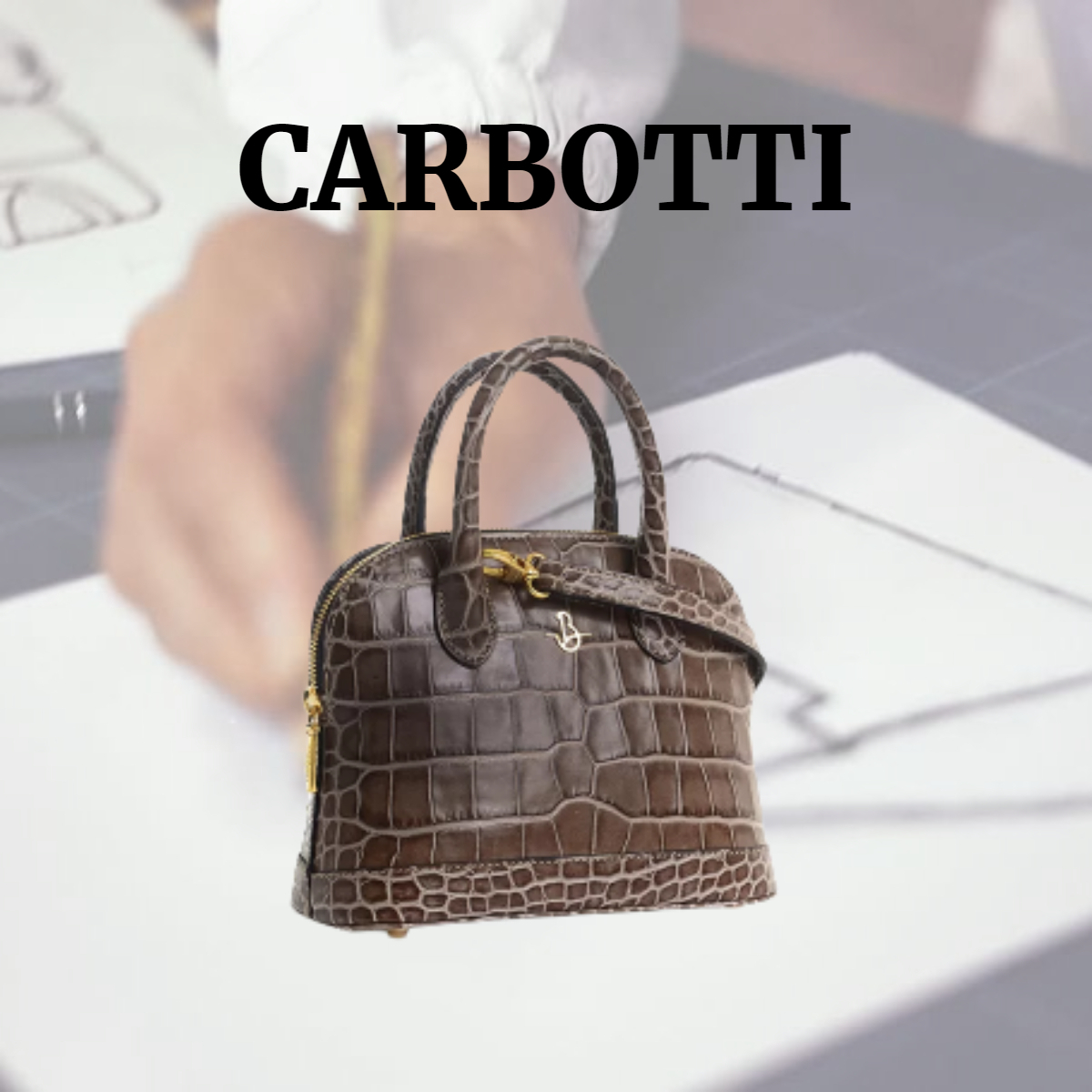 ☆希少☆【Carbotti】Bellina 310B クロコ レザー ハンドバッグ ハンドバッグ ☆希少☆【Carbotti】Bellina 310B クロコ レザー ハンドバッグ ハンドバッグ