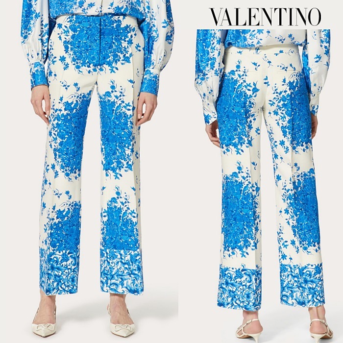 VALENTINO ロングパンツ BLUEGRACE ブルーホワイト アウトレット パンツ VALENTINO ロングパンツ BLUEGRACE ブルーホワイト アウトレット パンツ