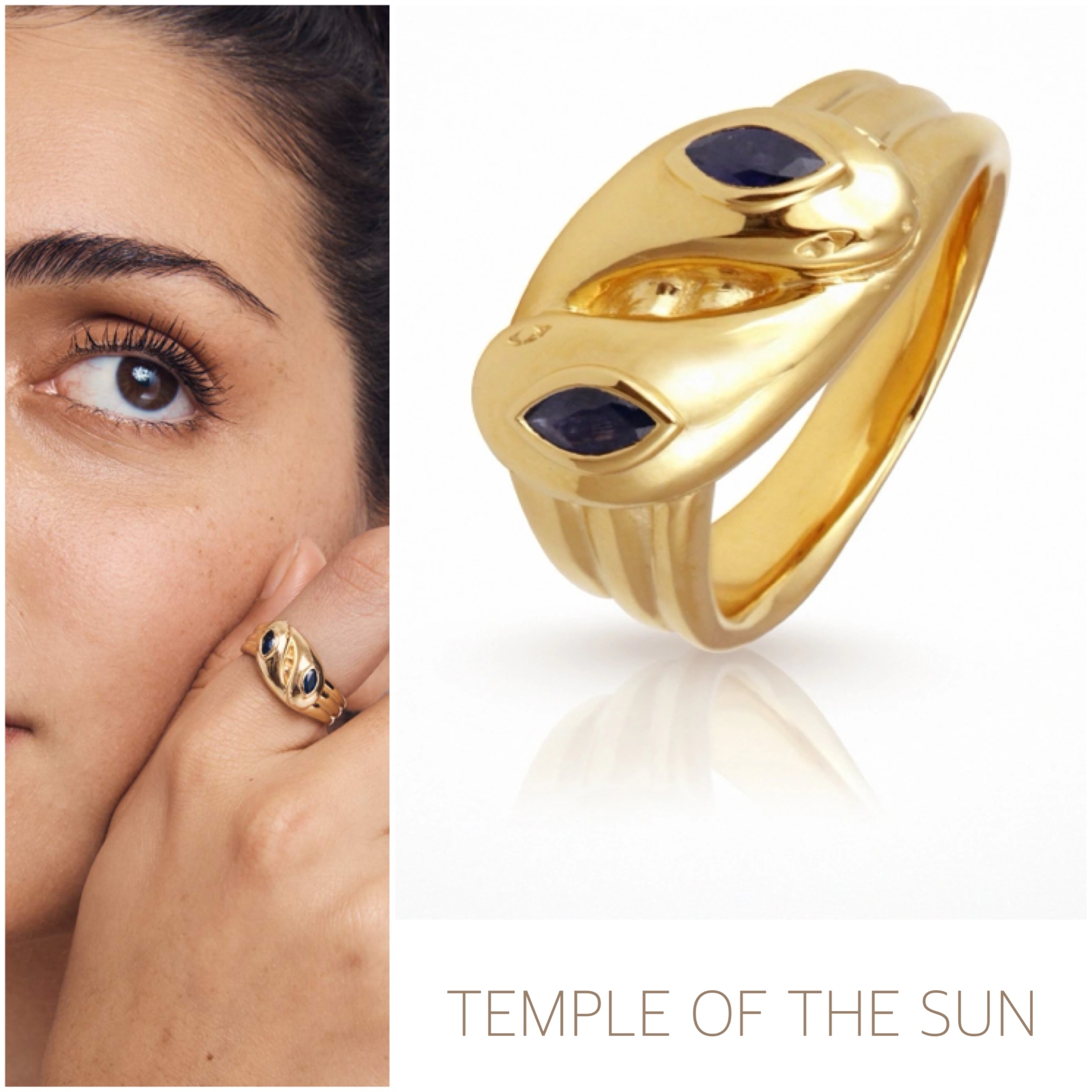 【TEMPLE OF THE SUN】El Ring Gold スネークリング/サファイヤ