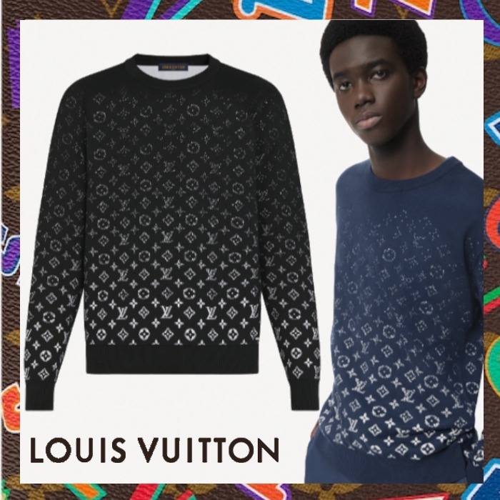 Louis Vuitton Lvse monogram degrade crewneck (1A8FM0 1A8FLY 1A8FLZ , 1A8FM1  1A8FM2 1A8FM3, 1ABIYQ 1ABIYR, LVSE MONOGRAM DEGRADE CREWNECK, 1ABIYO