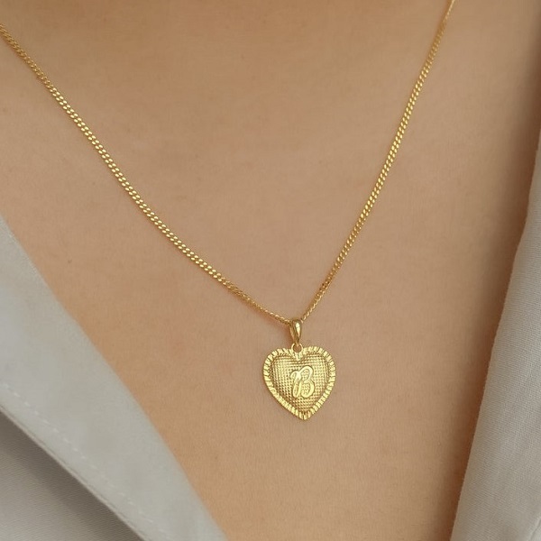 【THE M】THE ORNATE SCRIPT HEART LETTER PENDANTネックレス
