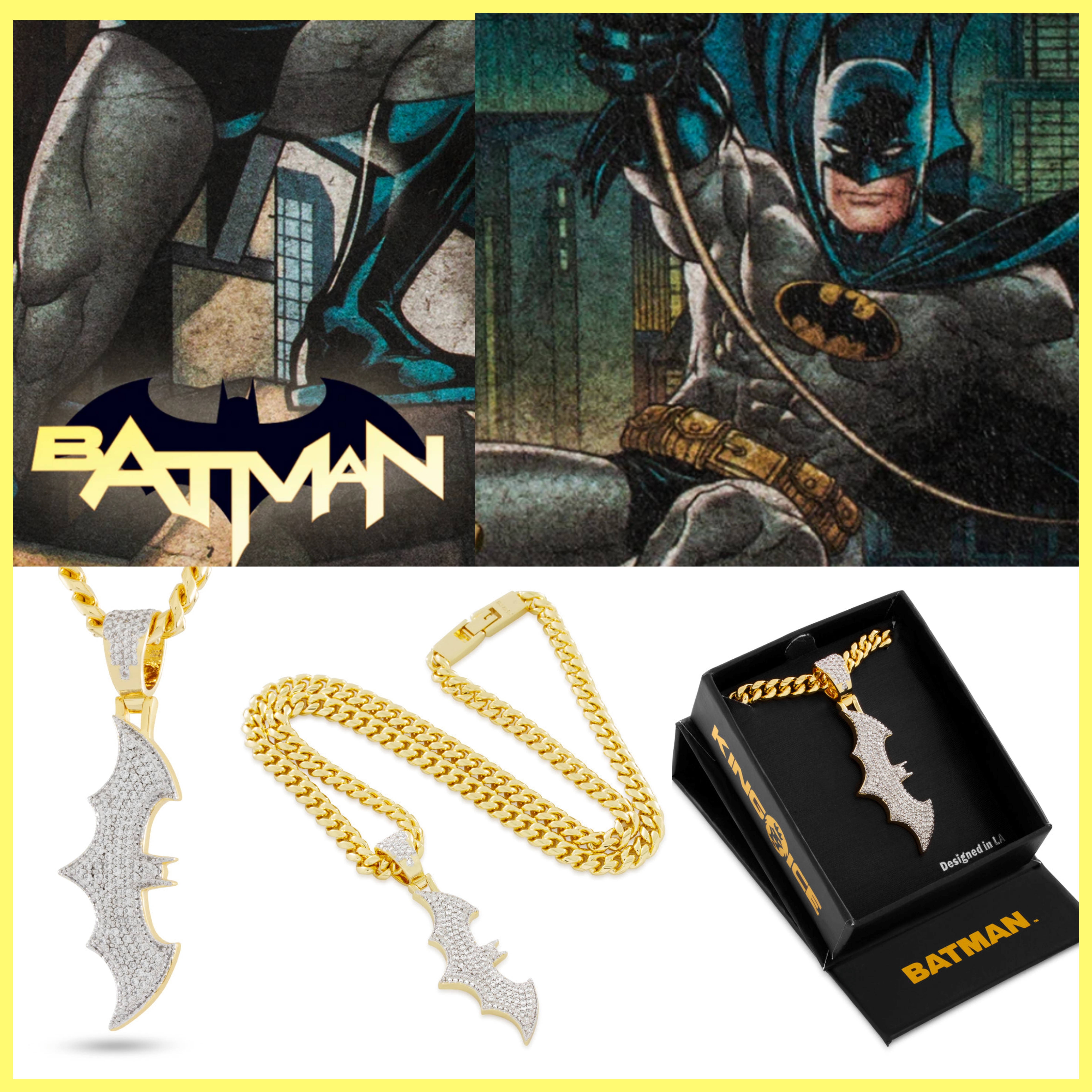 送料関税込【BATMAN x KING ICE】BATMAN LOGO NECKLACE ☆国内発