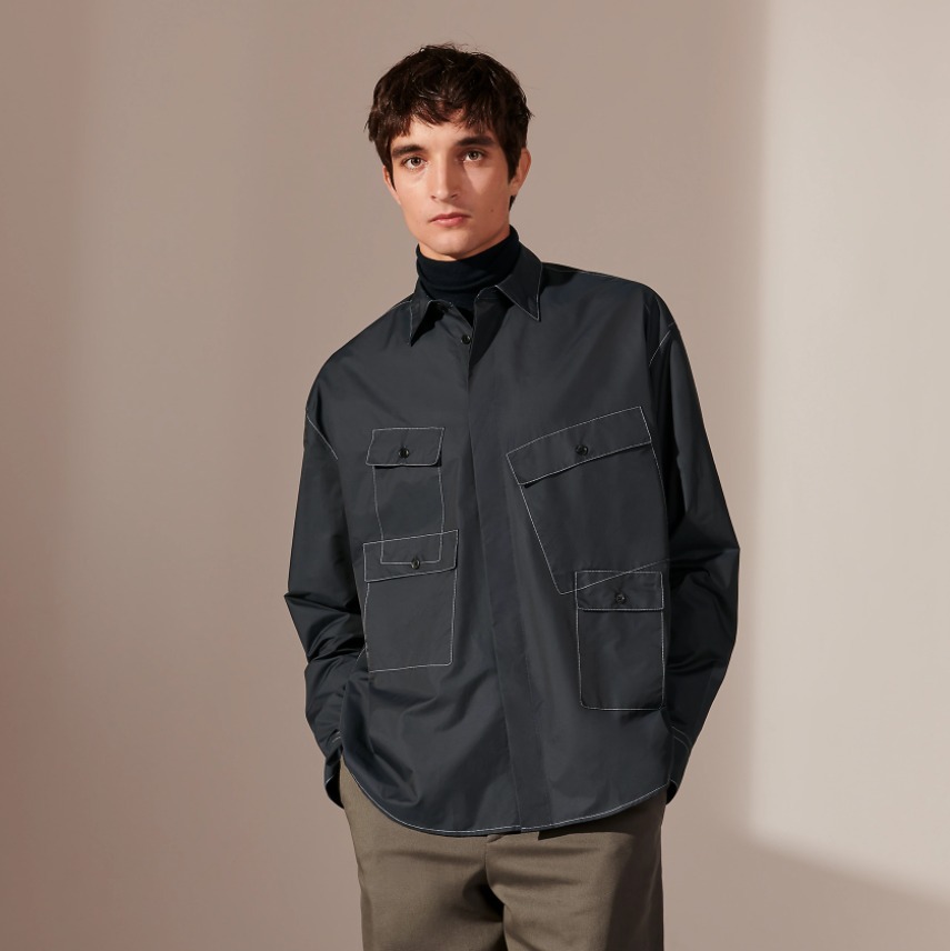 HERMES 2022 SS Button-down Stripes Unisex Street Style Long Sleeves Cotton (H166320HC7538) HERMES 2022 SS Button-down Stripes Unisex Street Style Long Sleeves Cotton (H166320HC7538)