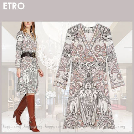 最新デザインの フローラル ETRO ペイズリー ワンピース フリル ミニ丈 パフ袖 ワンピース 長袖 ETRO x ワンピース(レディース)|新作を海外通販【BUYMA】