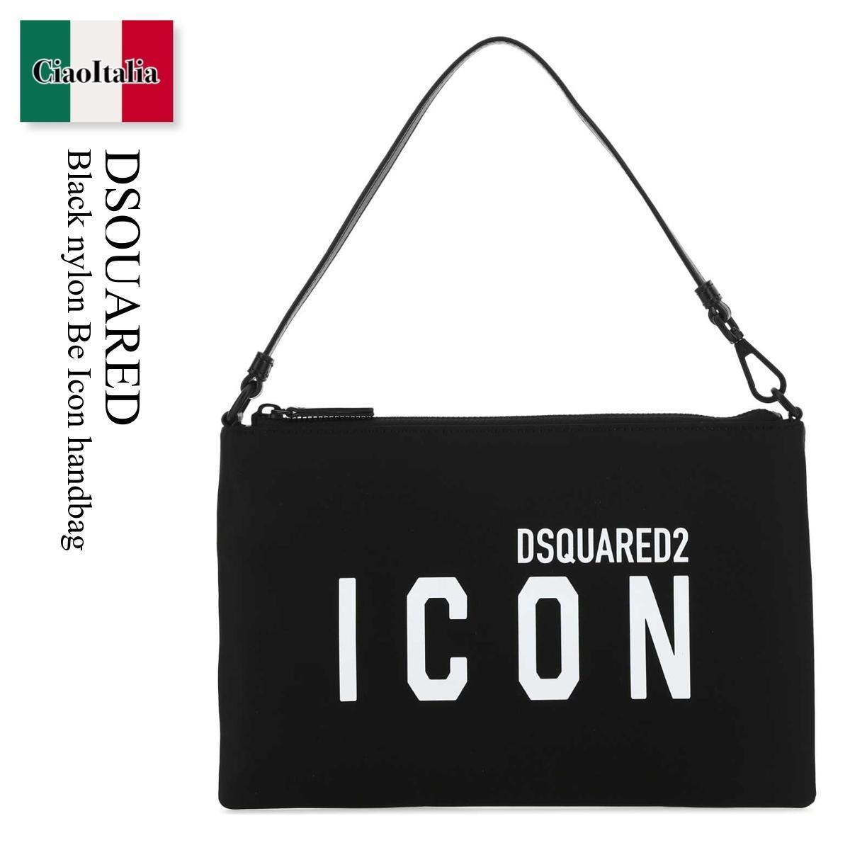 【当店一番人気】 Dsquared Black handbag Icon Be nylon ハンドバッグ 【当店一番人気】 Dsquared Black handbag Icon Be nylon ハンドバッグ