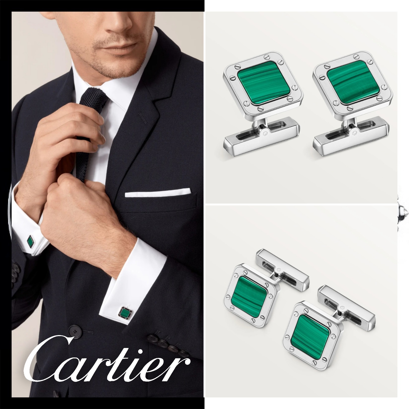 販売大阪 すぐ届く!【Cartier】 サントス ドゥ カルティエ カフス 関