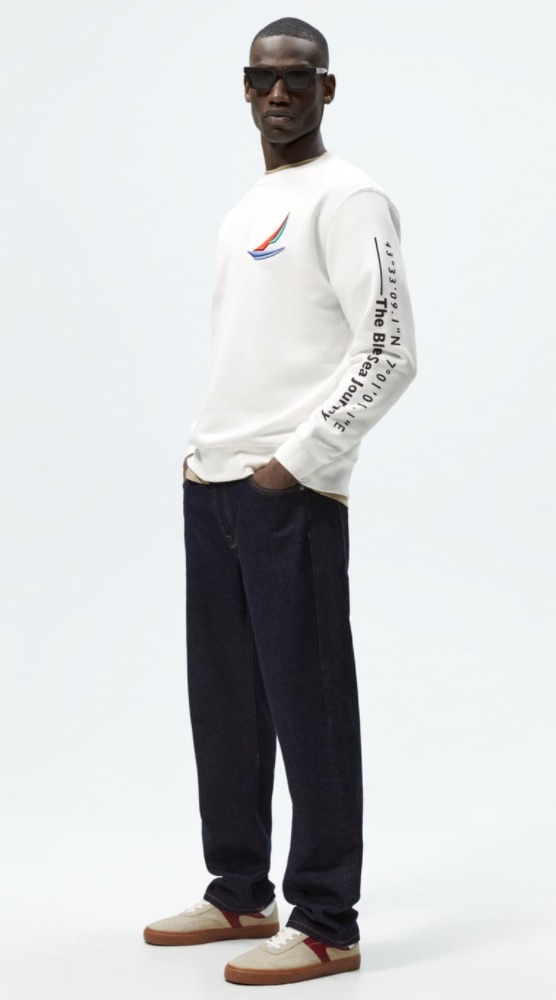 ZARA スウェット・トレーナー スペイン発送◎ZARA♪刺しゅうコントラストカジュアルトレーナー(5)