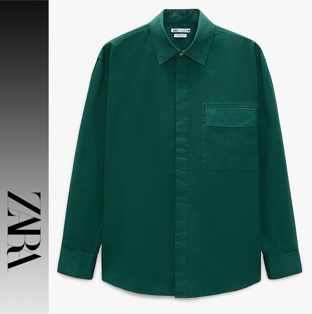 【人気急上昇】 ★ドイツ発/送関込*ZARA*新作*ポケットオーバーサイズシャツ/G★ シャツ 【人気急上昇】 ★ドイツ発/送関込*ZARA*新作*ポケットオーバーサイズシャツ/G★ シャツ