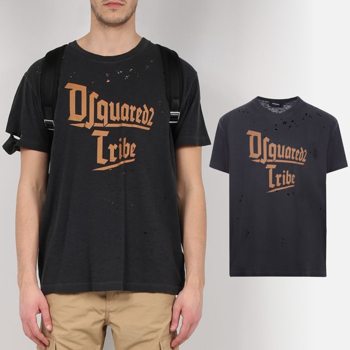 ☆DSQUARED2☆ DSQUARED2TRIBEディストレストジャージTシャツ ☆DSQUARED2☆ DSQUARED2TRIBEディストレストジャージTシャツ