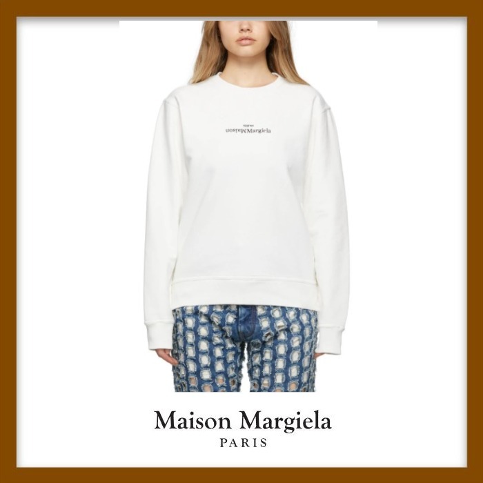 安価 ワタナベ 【 スウェットシャツ ロゴ Margiela】ホワイト Maison スウェット・トレーナー 安価 ワタナベ 【 スウェットシャツ ロゴ Margiela】ホワイト Maison スウェット・トレーナー