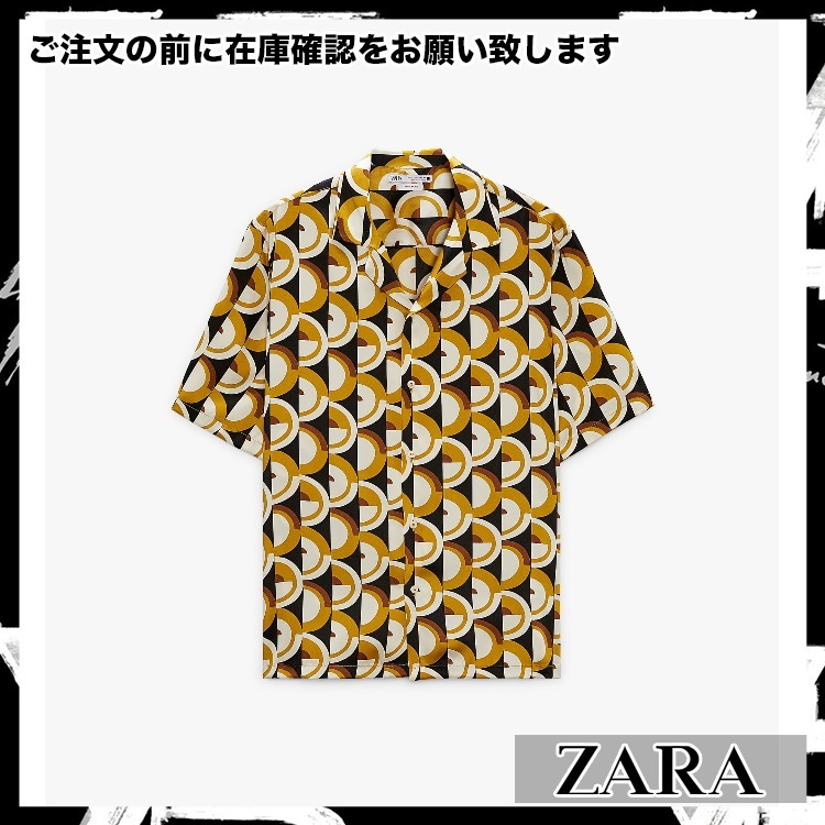 新作揃え ZARA◆ジオメトリックプリント 半袖シャツZd310 シャツ 新作揃え ZARA◆ジオメトリックプリント 半袖シャツZd310 シャツ