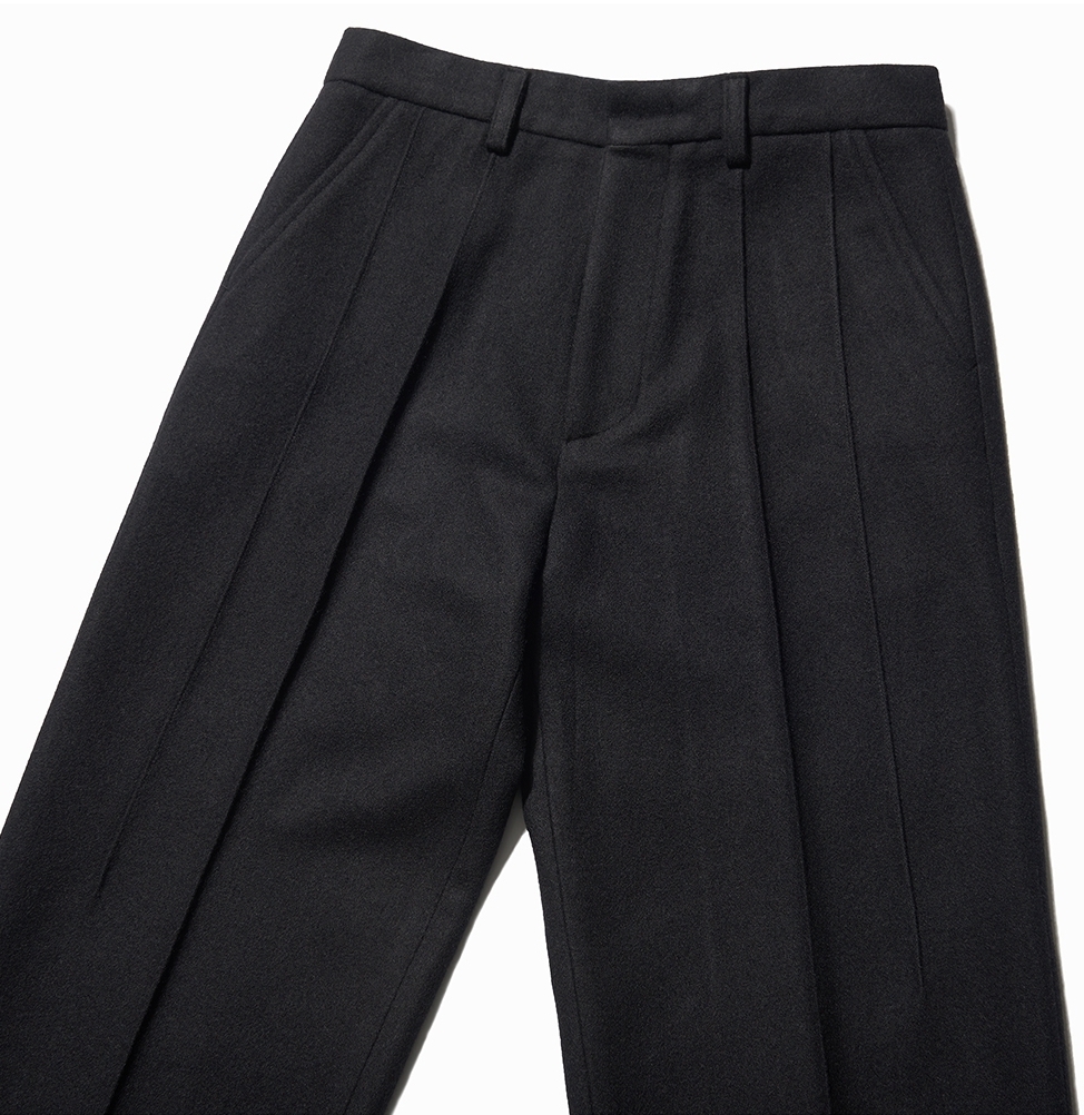 NOMANUAL スラックス 【NOMANUAL】3 PIN TUCK WOOL SLACKS(8)