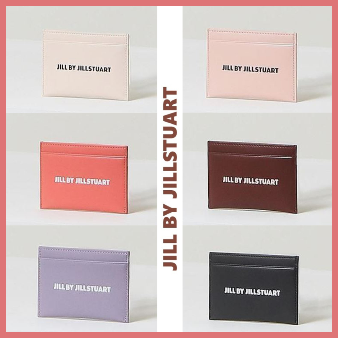 JILLSTUART★ [POBI] LOGO 牛革のカード入れ★関税送料込