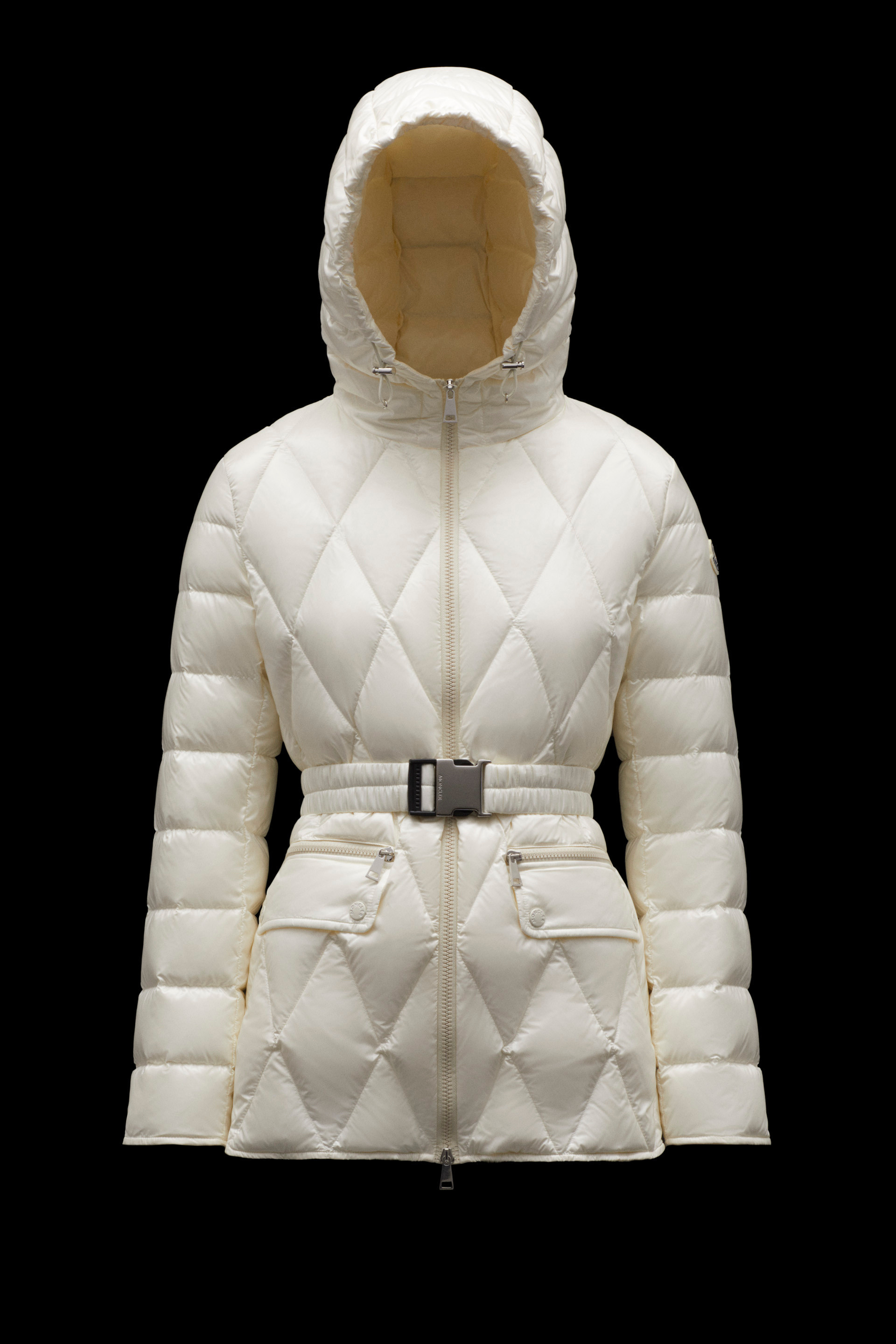 MONCLER　フード付ライトダウンジャケットSERIGNAN　ベージュ　極美品実寸サイズ