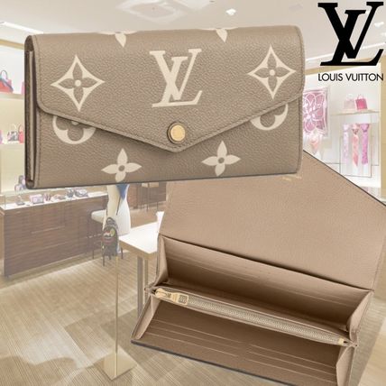 Louis Vuitton Long Wallets Monogram Unisex Blended Fabrics Street Style Leather