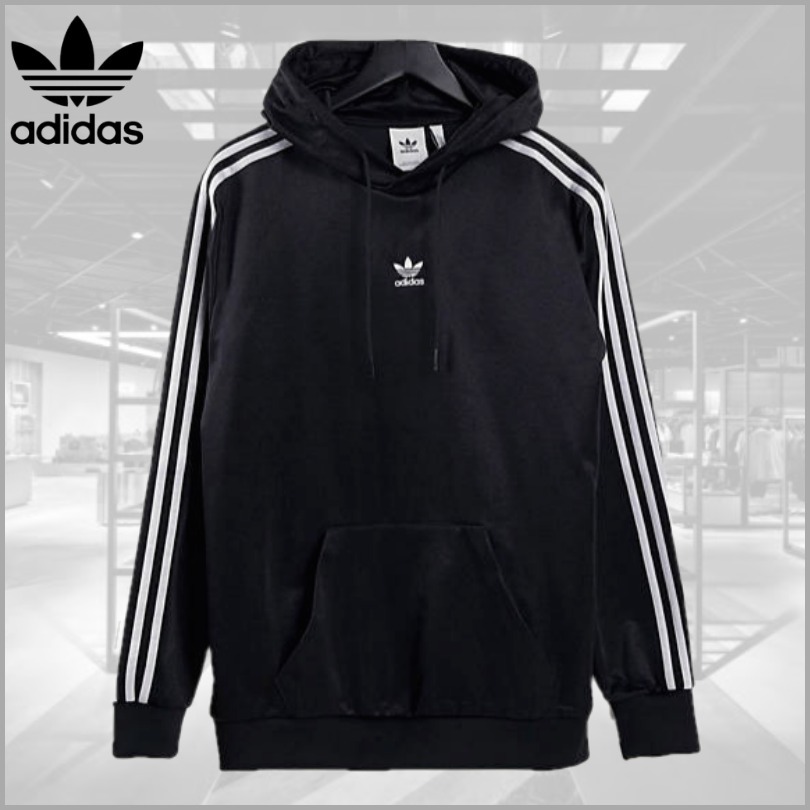 adidas◆Adicolor スリーストライプ パーカー ブラック パーカー・フーディ adidas◆Adicolor スリーストライプ パーカー ブラック パーカー・フーディ