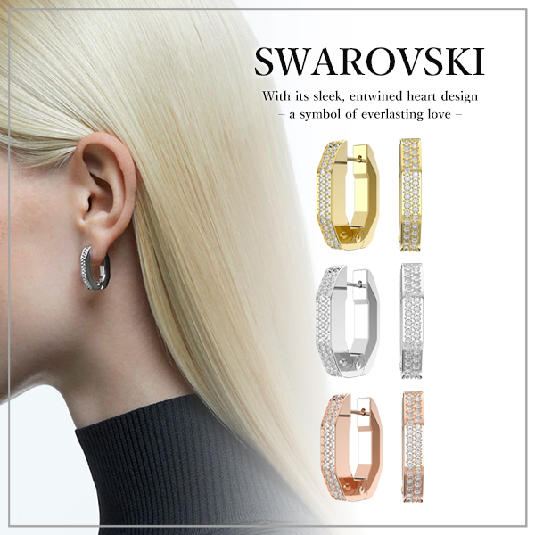 ★swarovski★スワロフスキーDexteraフープピアス Swarovski】Dextera フープピアス 純正箱付き (SWAROVSKI/ピアス