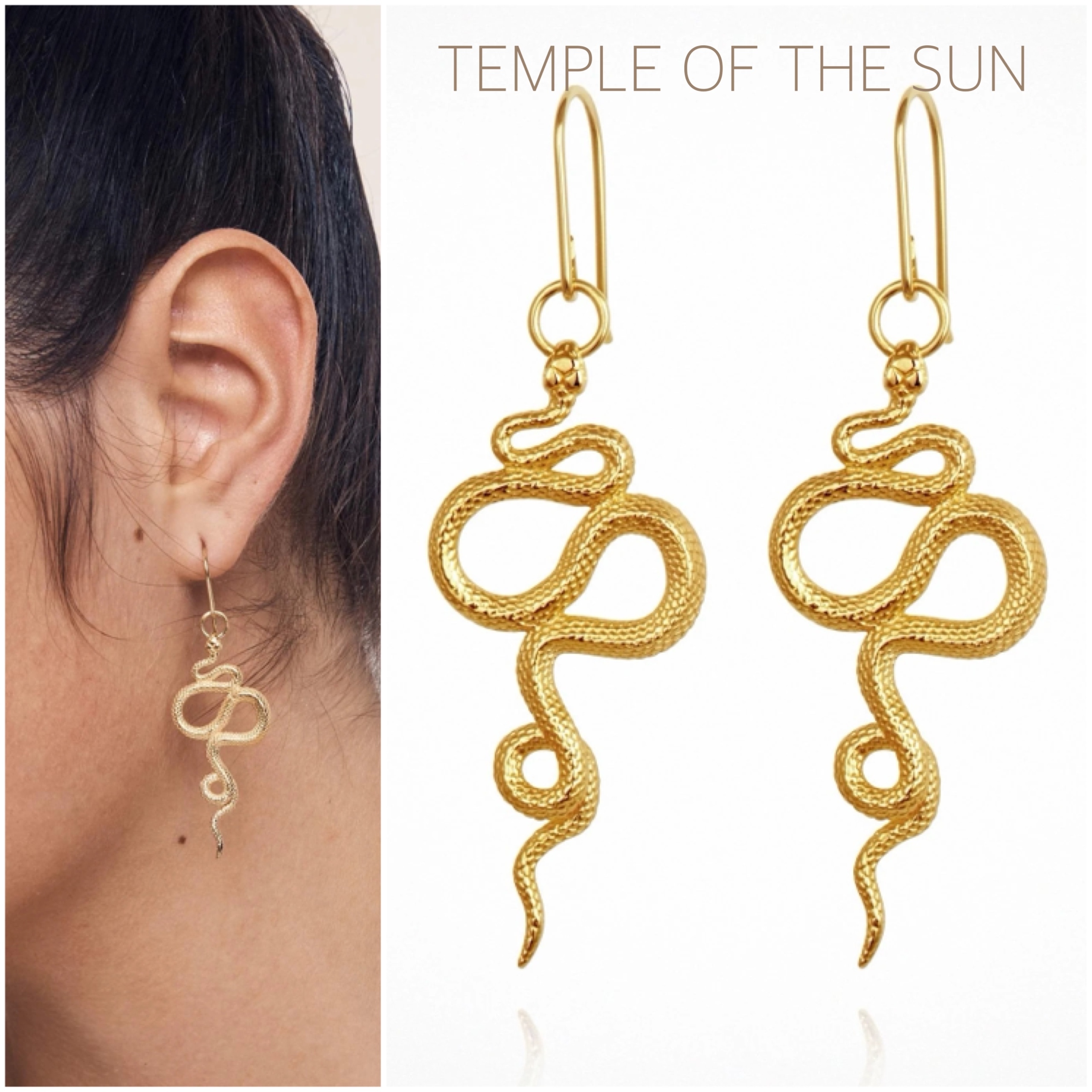 【TEMPLE OF THE SUN】Serpent シングルピアス/ソリッドゴールド TEMPLE OF THE SUN】Serpent シングルピアス/ソリッドゴールド