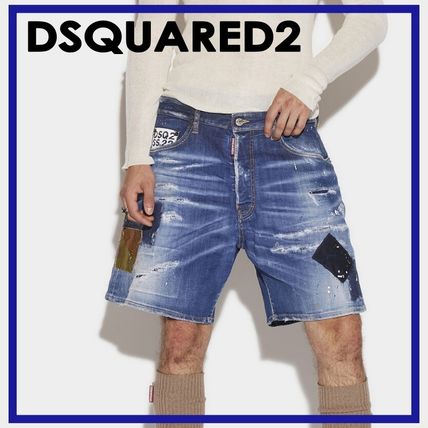 第1位獲得!】 ☆DSQUARED2☆ディースクエアード☆ハーフパンツ☆新品 早期予約 Dsquared2 ハーフパンツ ピンクペイント デニム/ジーンズ