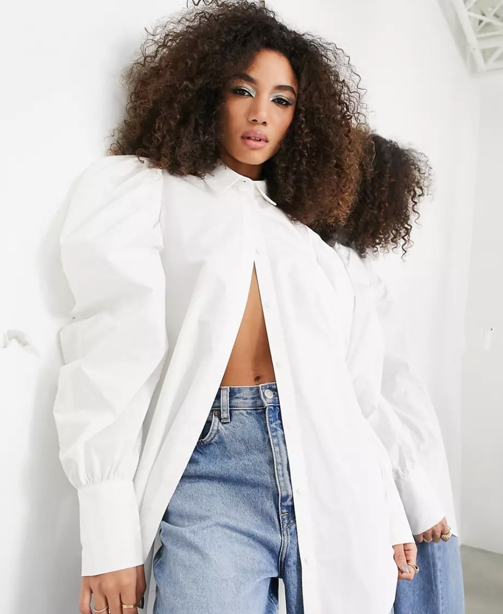ASOS ブラウス・シャツ 【ASOS】パフスリーブ コットンシャツ (関税込)(8)