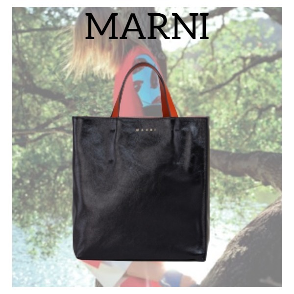 華麗 マルニ【MARNI】タンブルドカーフスキン MUSEO バッグ SOFT トートバッグ 華麗 マルニ【MARNI】タンブルドカーフスキン MUSEO バッグ SOFT トートバッグ