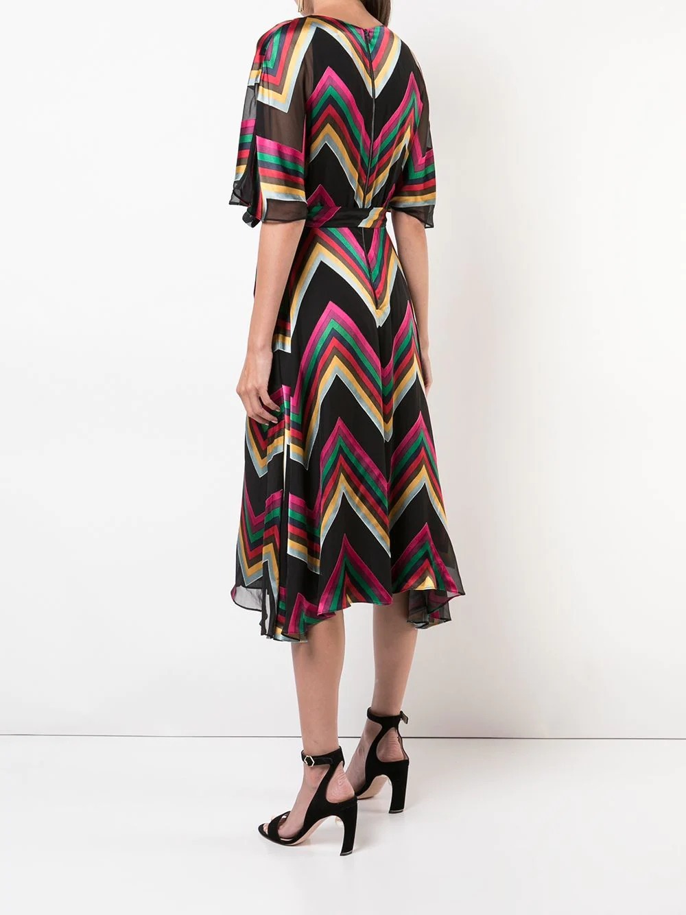 Alice+Olivia ワンピース セール!【Alice+Olivia】カラフルなシェブロン柄☆ミディドレス(8)