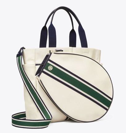 TORY SPORT テニス小物・バッグ [ TORY SPORT ] CONVERTIBLE STRIPE TENNIS TOTE / Green