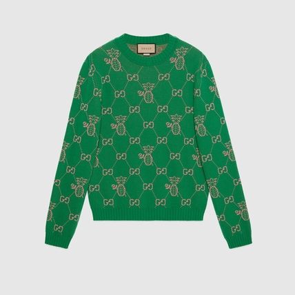 ○送料込○GUCCI○GUCCI パイナップル GGジャカード セーター ...