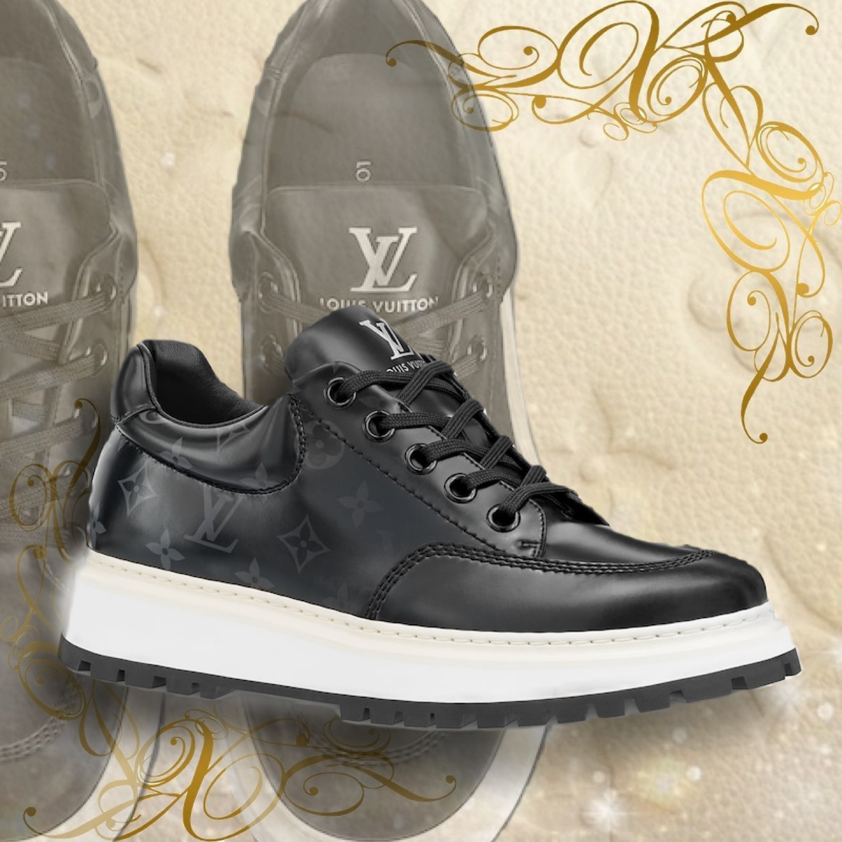 新作 Louis Vuitton スニーカー メンズ モノグラム カーフレザー