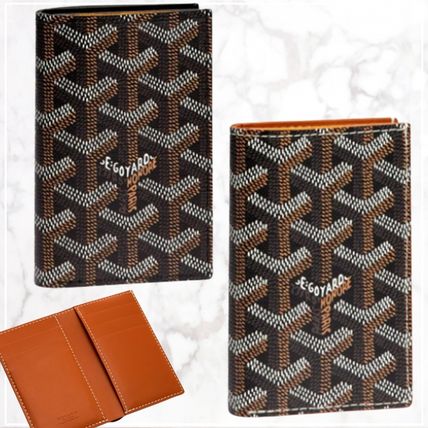 GOYARD Card Holders Unisex Calfskin Canvas Logo Card Holders