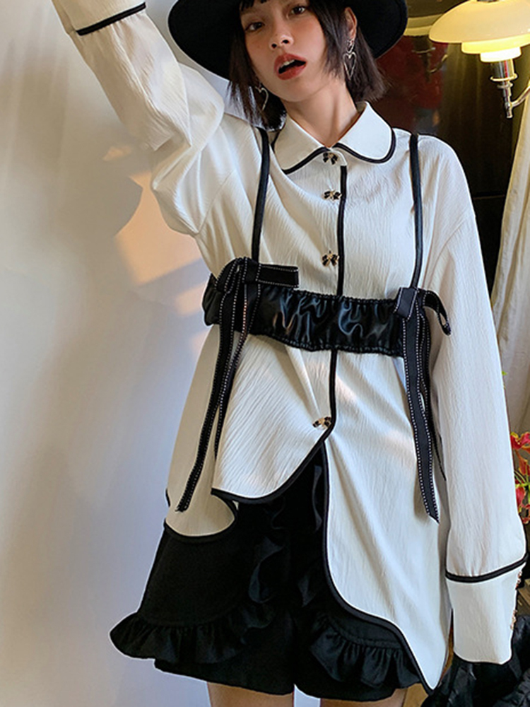 贅沢屋の かわいい フリル 襟 シャツ ブラウス リボン ブラウス・シャツ 贅沢屋の かわいい フリル 襟 シャツ ブラウス リボン ブラウス・シャツ