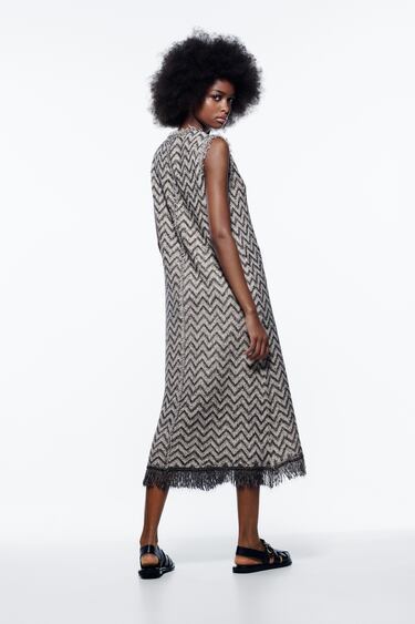 ZARA ワンピース *送関込/《ZARA》ラウンドニットノースリーブドレス*(3)