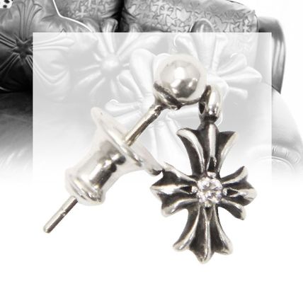 CHROME HEARTS Earrings Unisex Street Style Silver Earrings