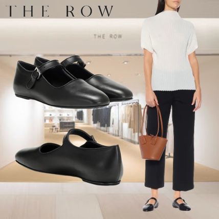 The Row Ballet Plain Leather Ballet Shoes