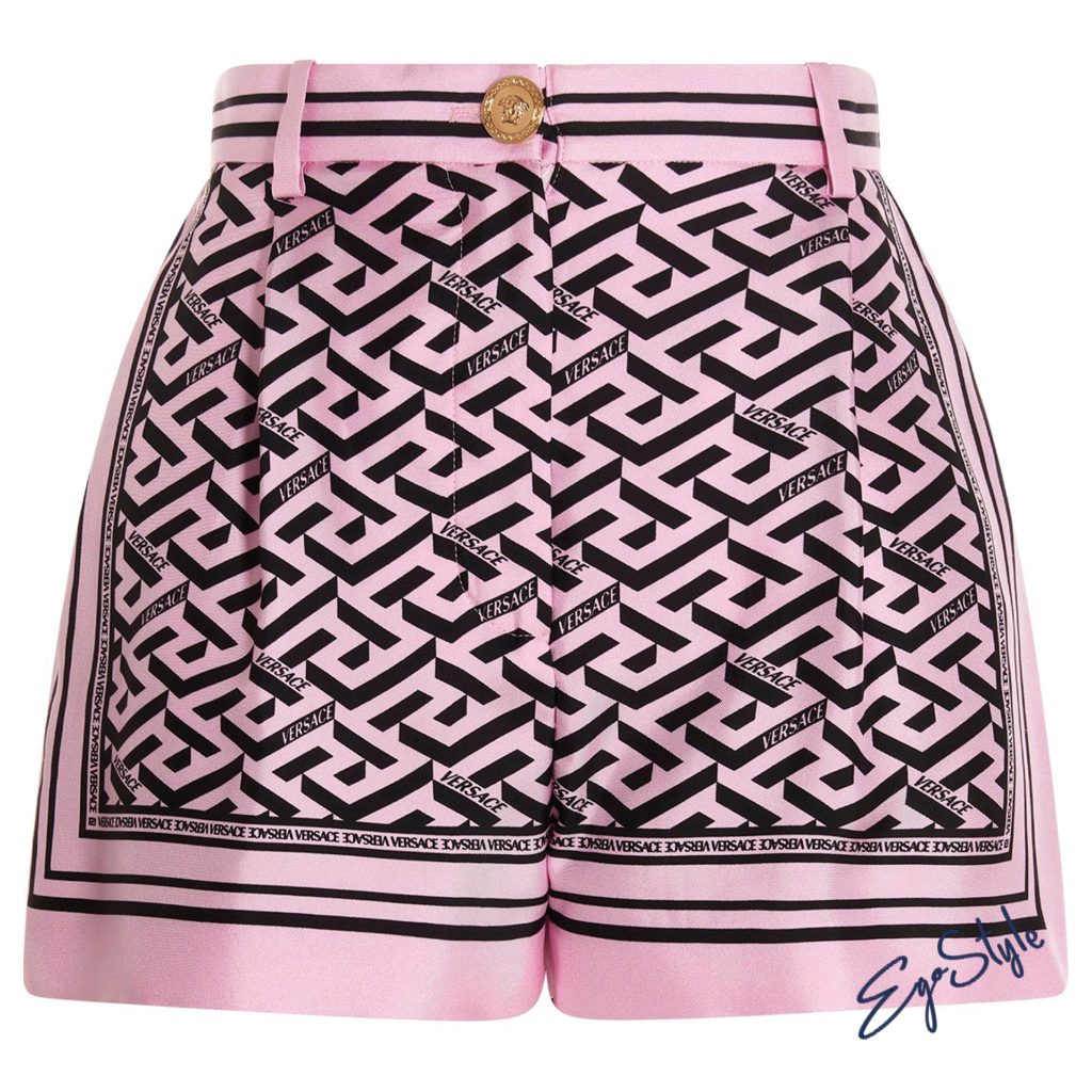 公式の店舗 VERSACE SHORT LOGO STAMPA SETA ショートパンツ 公式の店舗 VERSACE SHORT LOGO STAMPA SETA ショートパンツ