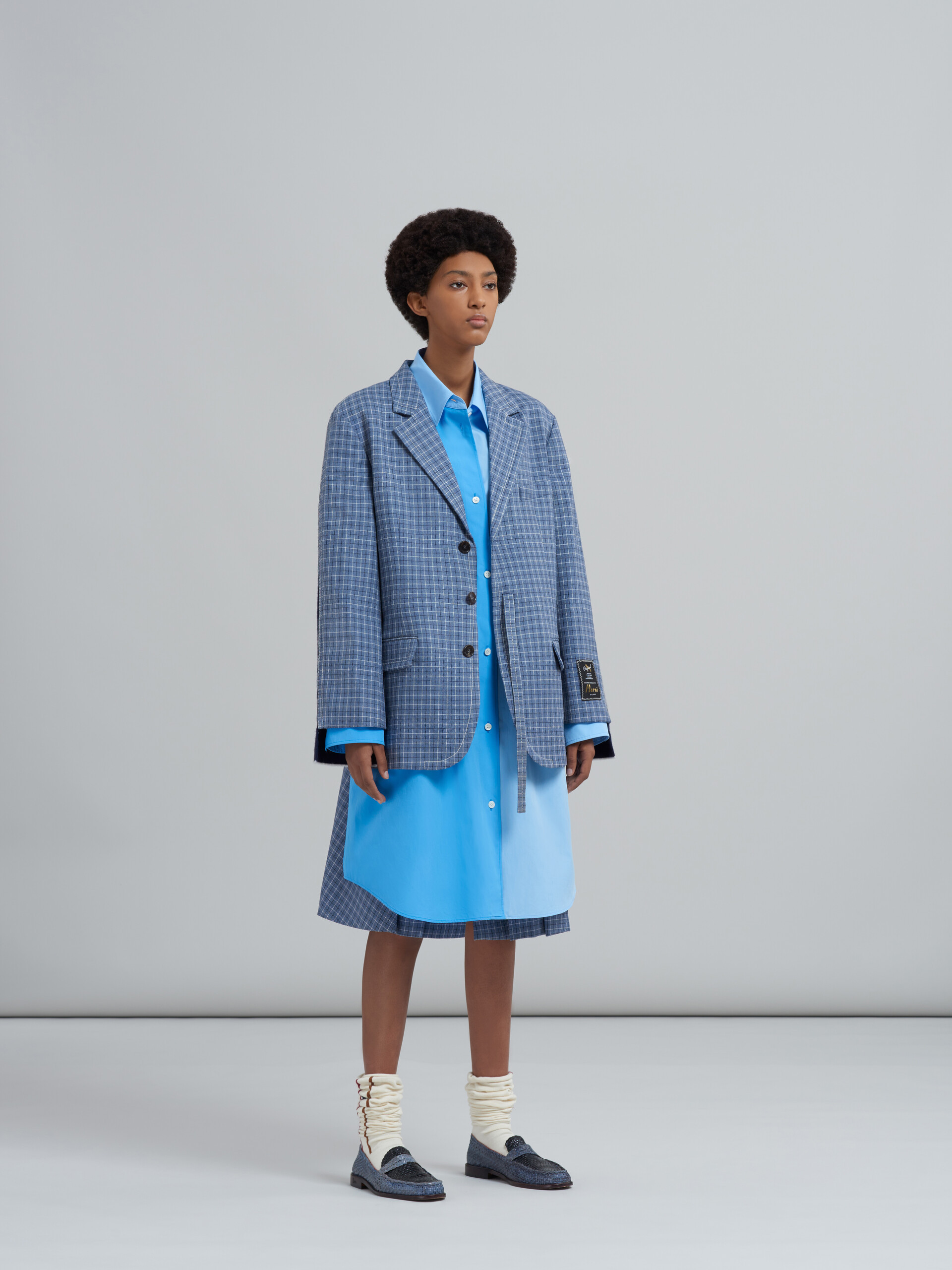 MARNI ジャケット MARNI チェック ブレザージャケットニットインサート入り(4)