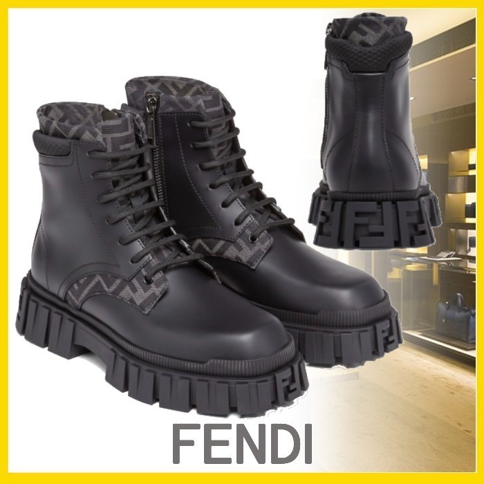 新素材新作 FENDI アンクルブーツ ブラックレザー フォース ブーツ 新素材新作 FENDI アンクルブーツ ブラックレザー フォース ブーツ