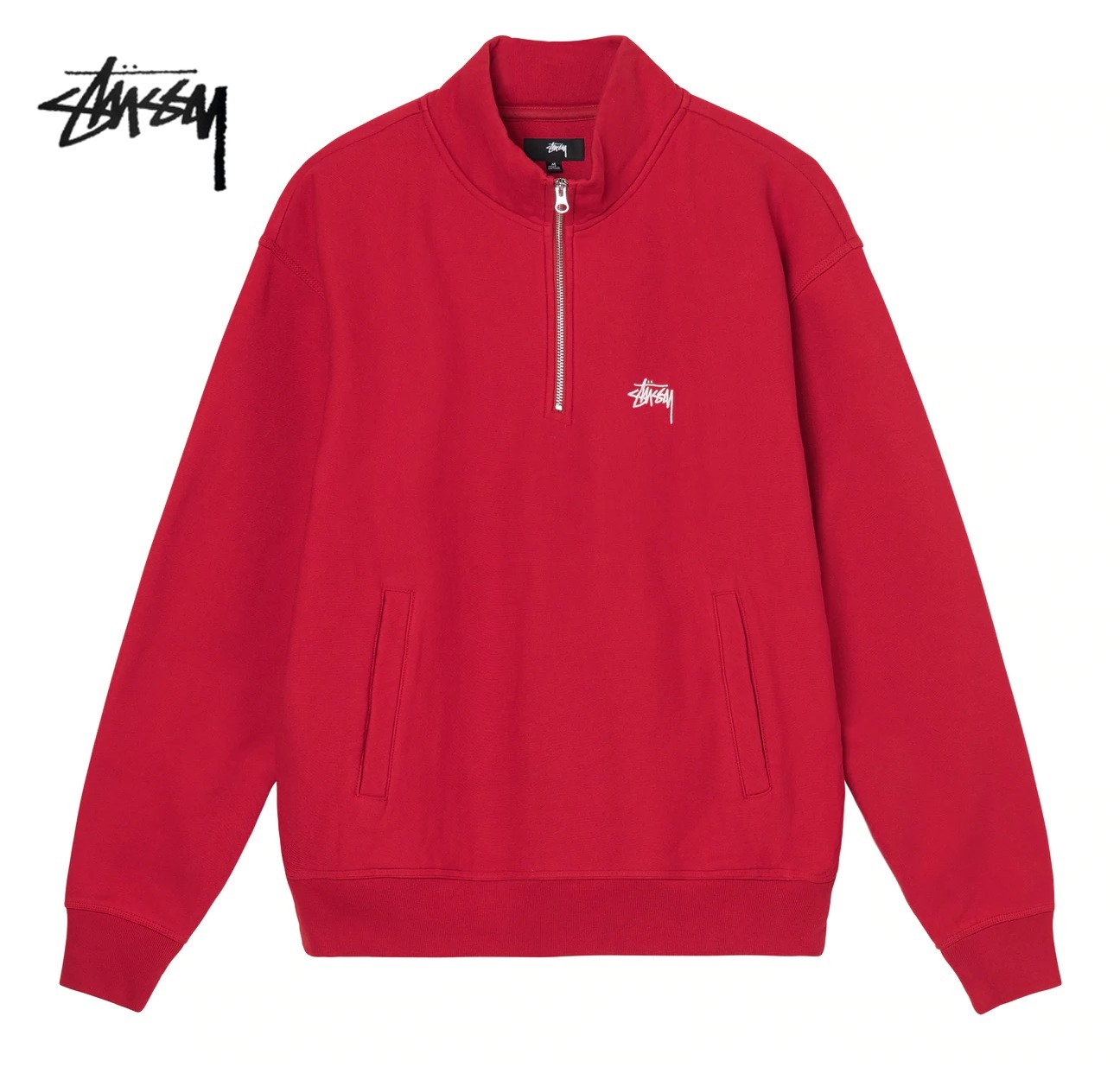 一番人気物 ★米国発/送関込*STUSSY*新作*ロゴ刺繍ジップネックスウェット/R スウェット・トレーナー 一番人気物 ★米国発/送関込*STUSSY*新作*ロゴ刺繍ジップネックスウェット/R スウェット・トレーナー