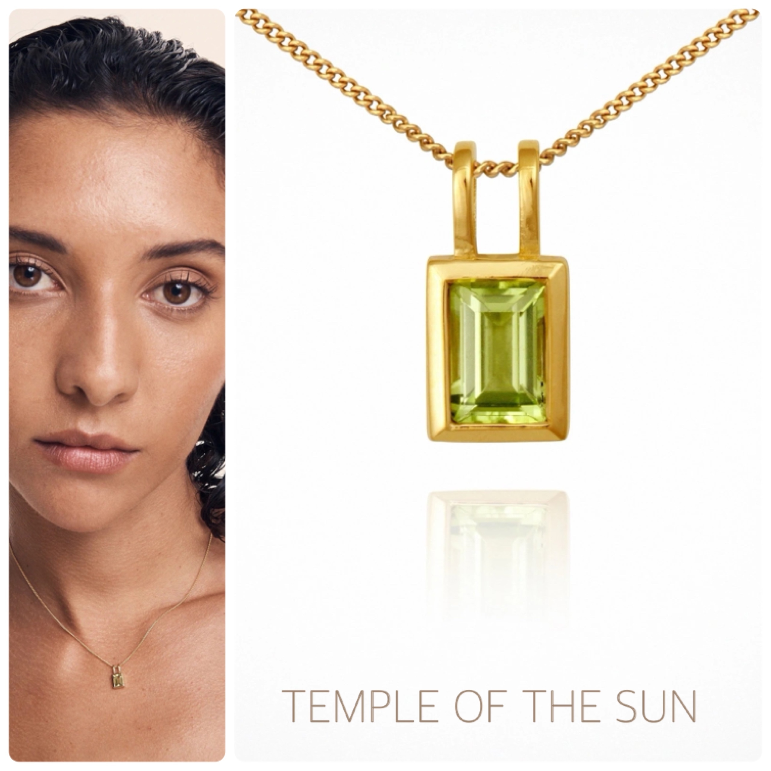 追跡便【TEMPLE OF THE SUN】上品ペリドットザンテネックレス TEMPLE OF THE SUN】Eden ゴールドネックレス/ペリドット